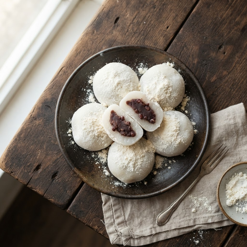 Chapssaltteok (Sweet Red Bean Mochi)
