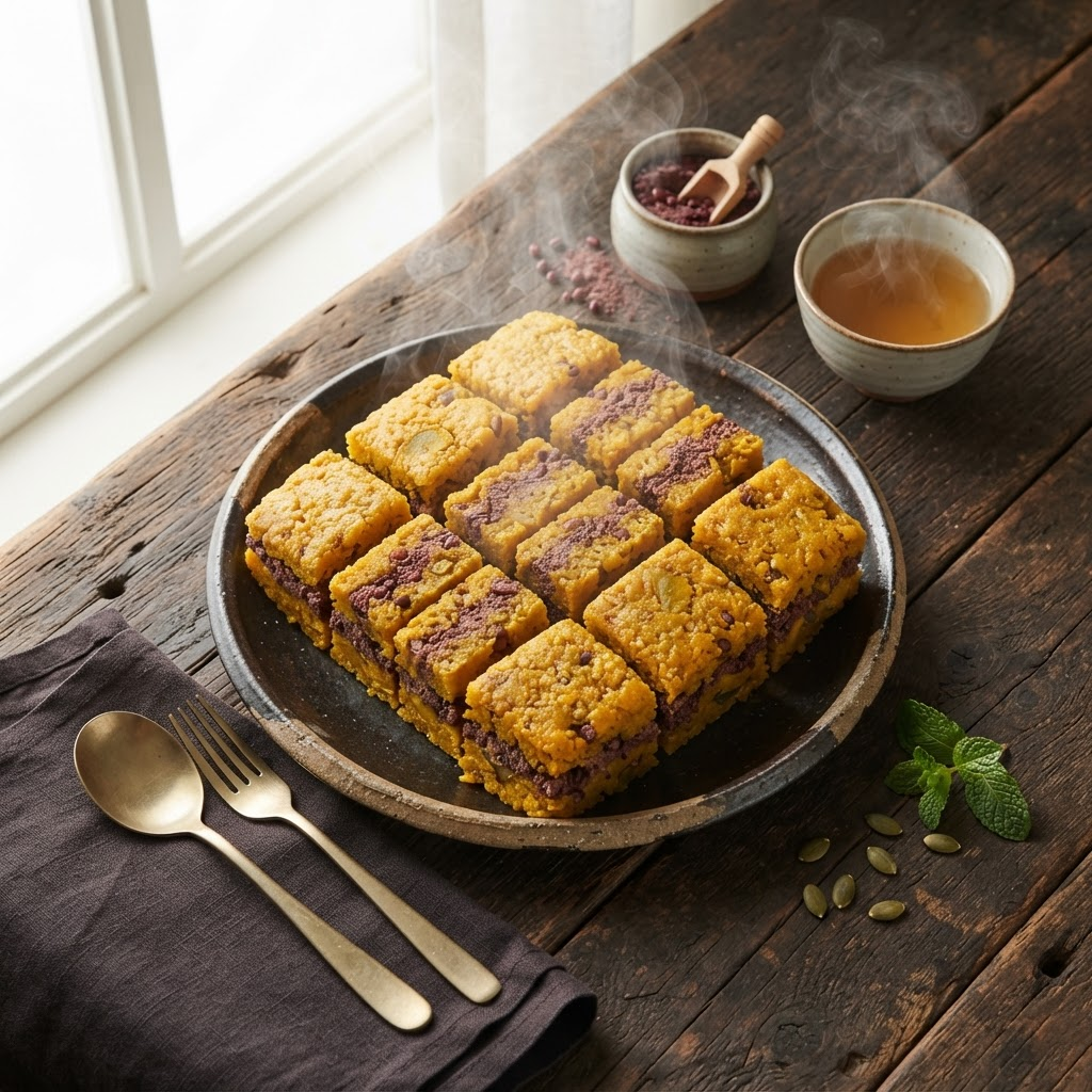 Hobaktteok (Pumpkin Rice Cake)