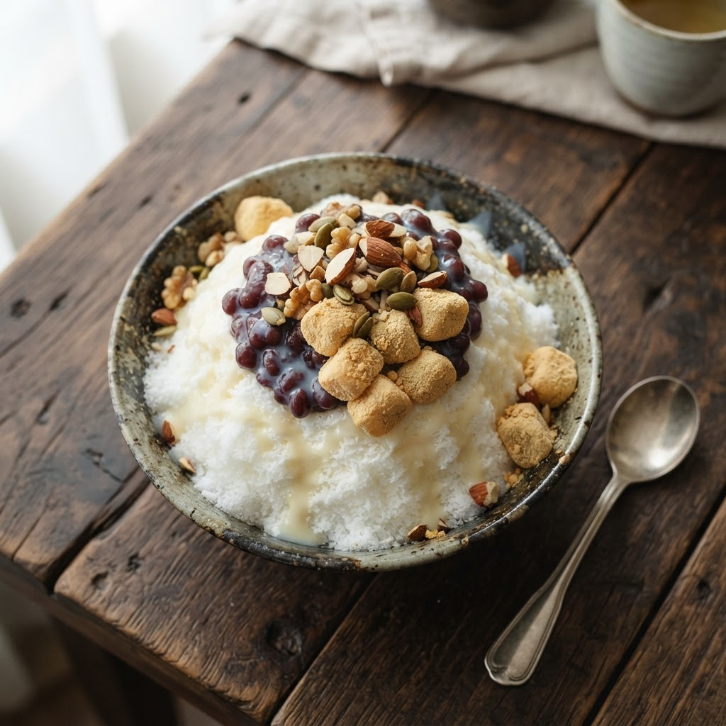 Patbingsu (Shaved Ice with Red Bean)
