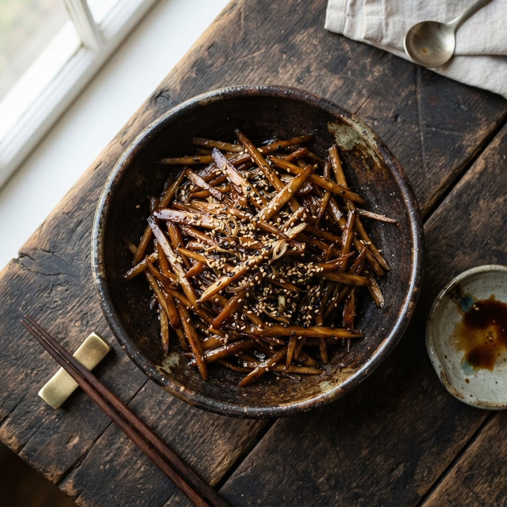 Ueong-jorim (Braised Burdock Root)